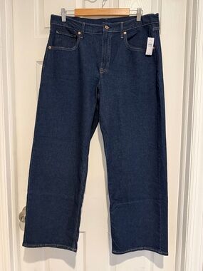 GAP Women's Wide-Leg Dark Blue Denim Jeans
